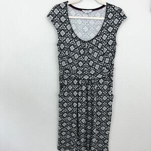 Boden Womens Margot Floral Summer Cotton Shift Dress WW187 Black Size 6 R